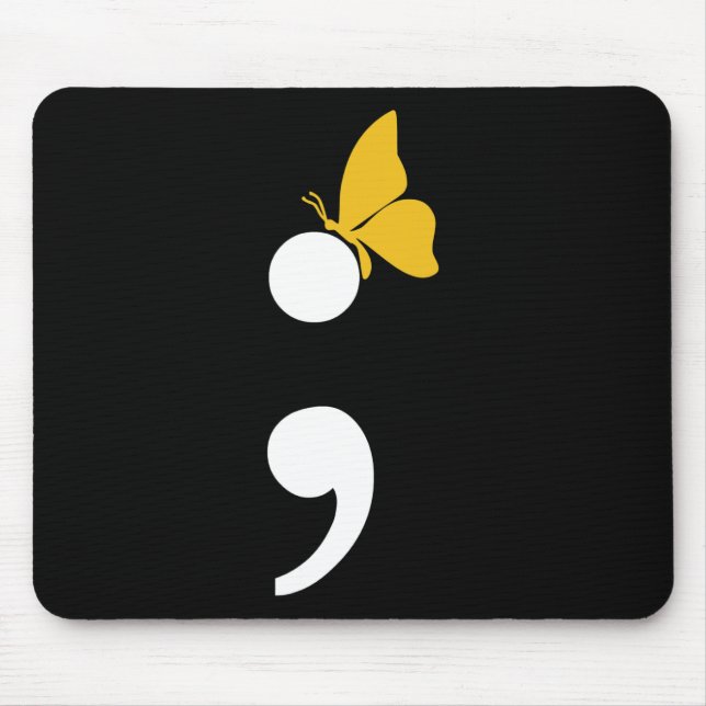 Tapis De Souris Semicolon Butterfly Suicide Prévention de la dépre (Devant)