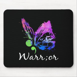 Tapis De Souris Semicolon du papillon guerrier Prévention du suici
