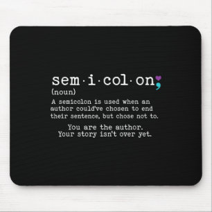Tapis De Souris Semicolon rétro Définition Prévention du suicide A