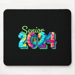 Tapis De Souris Senior 2024 Classe De 2024 Retour À L'École Tie Dy