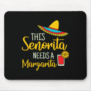 Tapis De Souris Senorita Margarita Mexicaine Fiesta Funny Cinco De