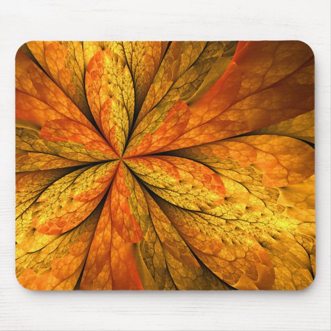 Tapis De Souris Sensation d'automne, Fleur Abstraite fractale mode (Devant)