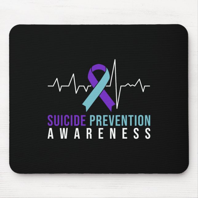 Tapis De Souris Sensibilisation À La Prévention Du Suicide Rose Et (Devant)