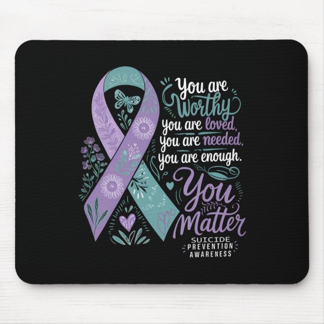 Tapis De Souris Sensibilisation à la prévention du suicide Soutien (Devant)