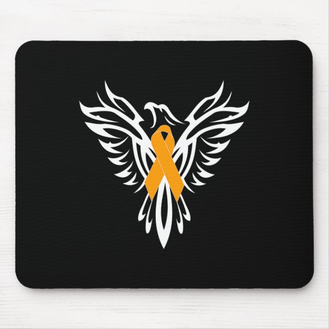 Tapis De Souris Sensibilisation à la sclérose Orange Ruban Phoenix (Devant)