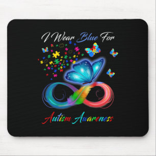 Tapis De Souris Sensibilisation à l'autisme - Je porte du bleu pou