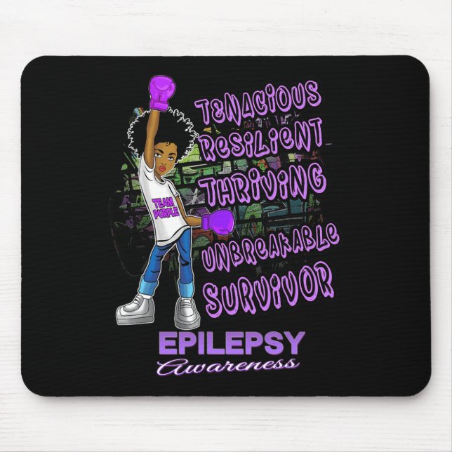 Tapis De Souris Sensibilisation à l'épilepsie Melanin Black Women  (Devant)