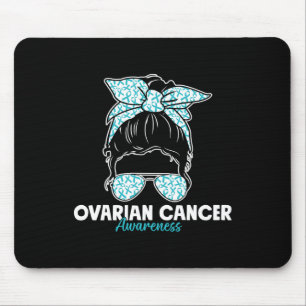 Tapis De Souris Sensibilisation au cancer de l'ovaire Turquoise So