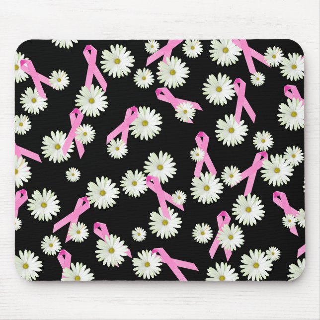 Tapis De Souris Sensibilisation au cancer du sein ruban rose et ma (Devant)