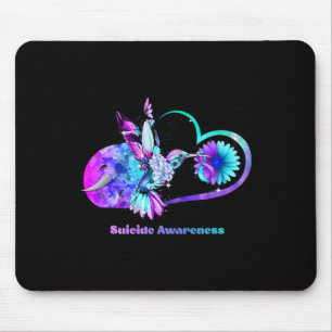 Tapis De Souris Sensibilisation au suicide Tournesol Coeur pourpre