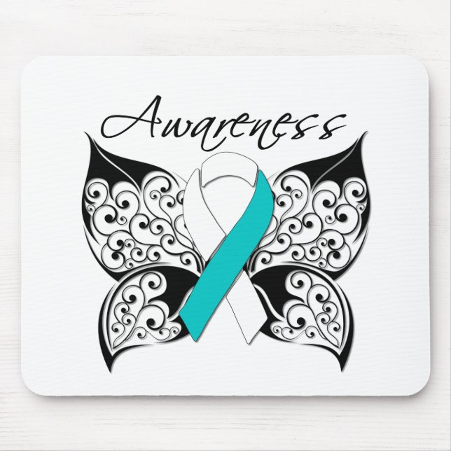 Tapis De Souris Sensibilisation aux papillons de tatouage - Cancer (Devant)