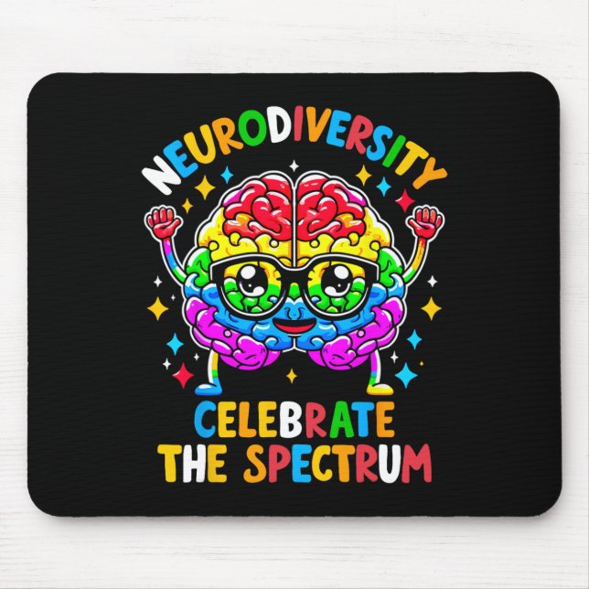 Tapis De Souris Sensibilisation sur l'autisme cérébrale neurodiver (Devant)