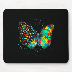 Tapis De Souris Sensibilisation sur l'autisme Papillon Peace Lover