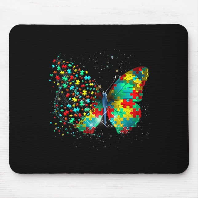 Tapis De Souris Sensibilisation sur l'autisme Papillon Peace Lover (Devant)