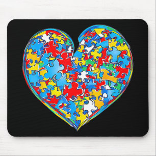 Tapis De Souris Sensibilisation sur l'autisme Puzzle Pièce Amour C
