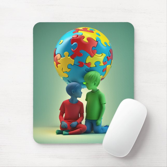 Tapis De Souris Sensibilisation sur l'autisme - Soins - Mousepad (Avec souris)