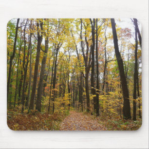 Tapis De Souris Sentier d'automne et feuilles dorées à Laurel Hill