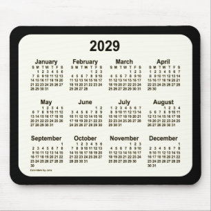 Tapis De Souris Sepia 2029 sur le calendrier noir par Janz Two Ton