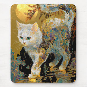 Tapis De Souris Serene Rinpa Cat Zen or japonais