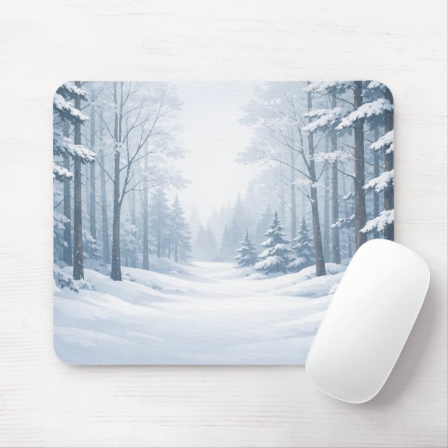 Tapis De Souris Serene Winter Forest Mouse Pad (Avec souris)