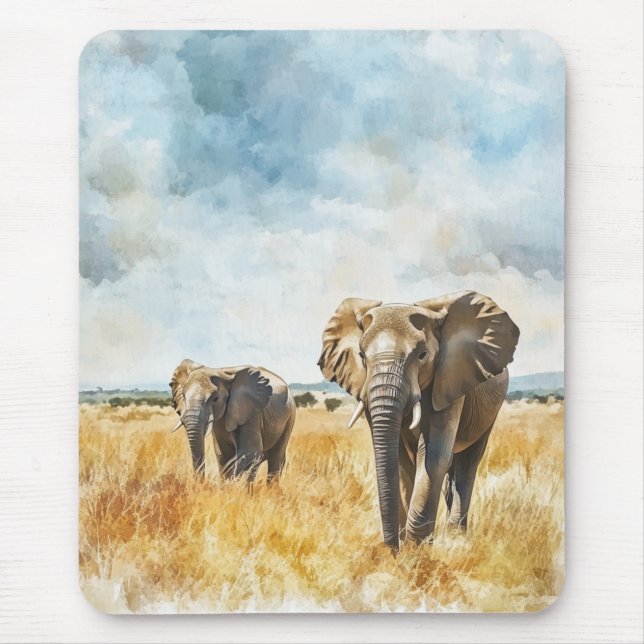 Tapis De Souris Serengetti Elephants (Devant)