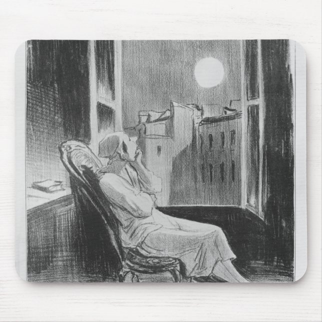 Tapis De Souris Série "Bas-Bleus de Les", lune d'O (Devant)