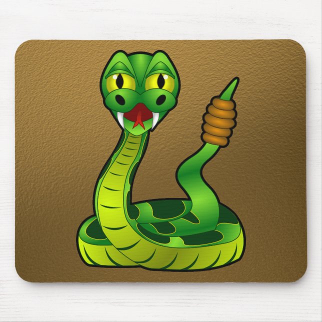 Tapis De Souris Serpent à sonnettes heureux (Devant)