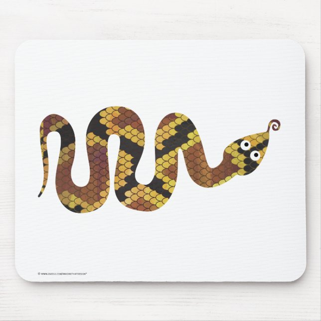 Tapis De Souris Serpent Brown et Silhouette Or (Devant)