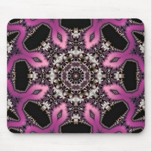Tapis De Souris Serpent rose Fractal Mandala Mousepad