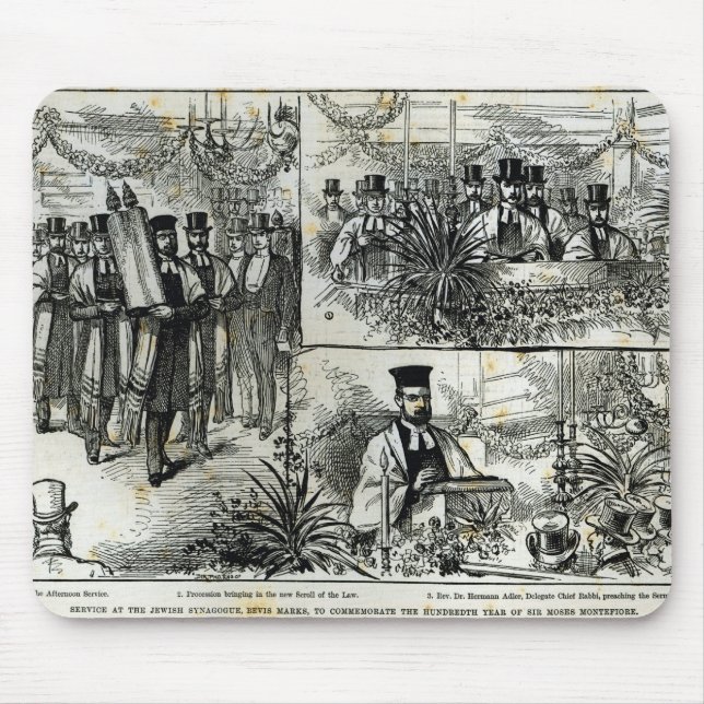 Tapis De Souris Service à la synagogue juive (Devant)