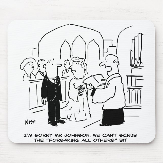Tapis De Souris Service de l'église mariage Vicar ne peut pas frot (Devant)