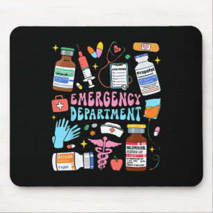 Tapis De Souris Service d'urgence Rétro Salle d'urgence Er Ed Nu