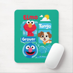 Tapis De Souris Sesame Street   Graphique du parc Elmo, Tango et G