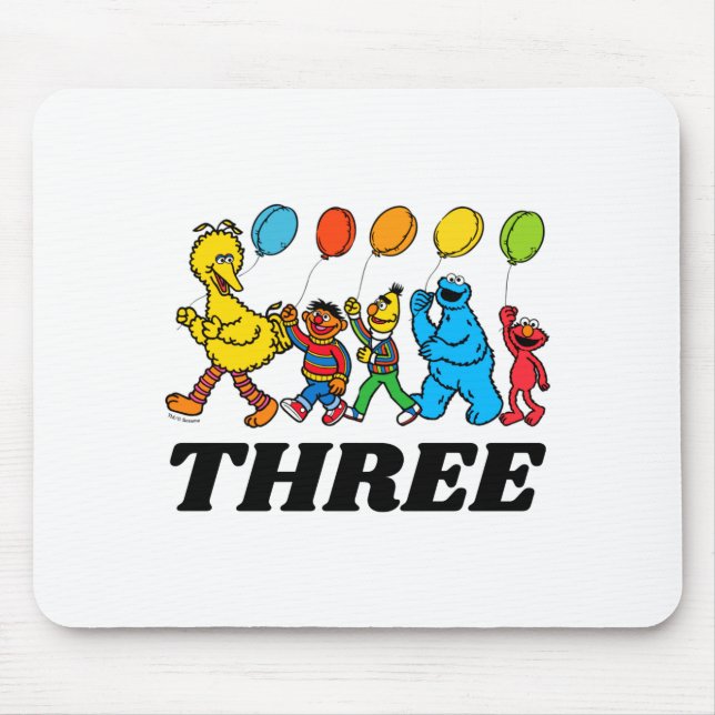 Tapis De Souris Sesame Street Pals 3rd Birthday Balloons Toddler  (Devant)