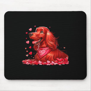 Tapis De Souris Setter Irlandais Cœurs de la Saint-Valentin Chien