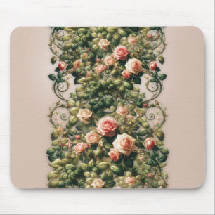 Tapis De Souris Shabby Chic Rose Vins Floral Élégant