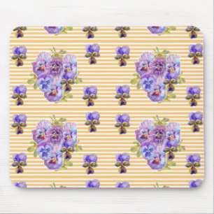 Tapis De Souris Shabby Yellow Pansy floral Computer Mouse Mat Pad