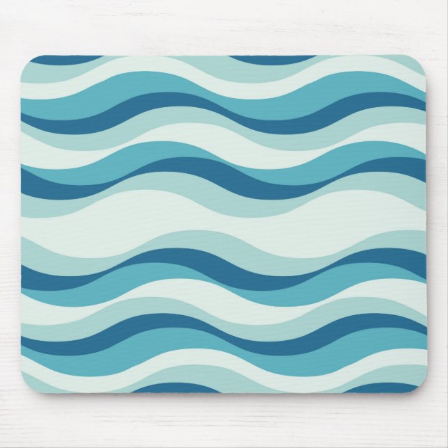 Tapis De Souris Shades of Blue Waves (Devant)