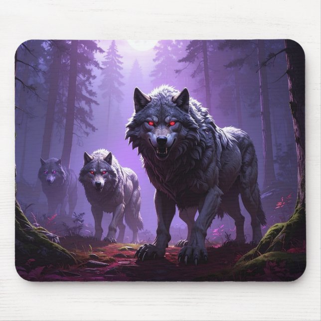 Tapis De Souris Shadowfang Pack – Midnight Wolves Fantasy Mousepad (Devant)