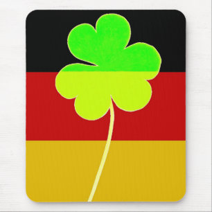 Tapis De Souris Shamrock du drapeau irlandais allemand Clover St P