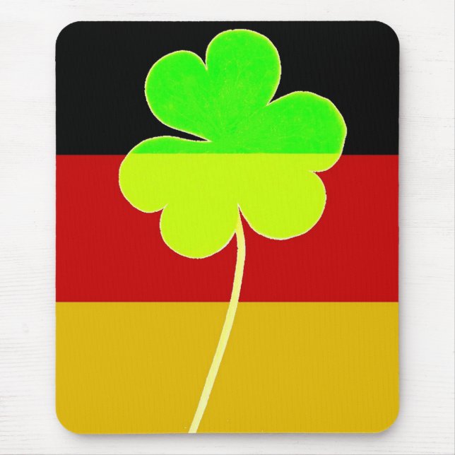 Tapis De Souris Shamrock du drapeau irlandais allemand Clover St P (Devant)