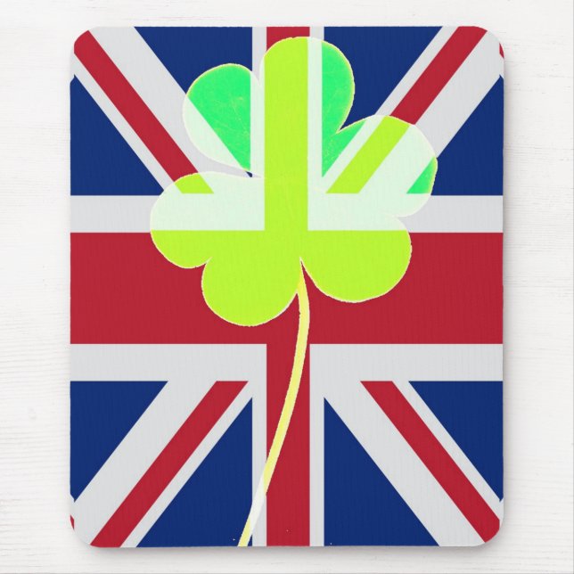 Tapis De Souris Shamrock du drapeau irlandais britannique Clover S (Devant)