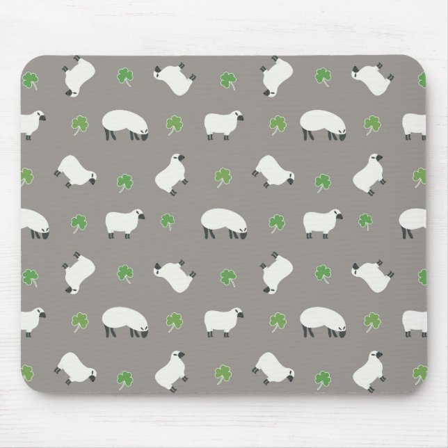 Tapis De Souris Shamrock irlandais et Motif des moutons (Devant)