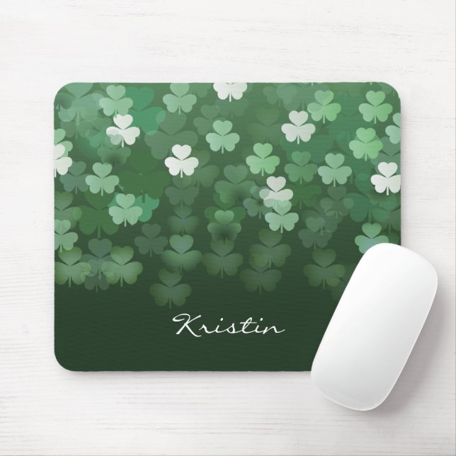 Tapis De Souris Shamrocks pluvieux (Avec souris)