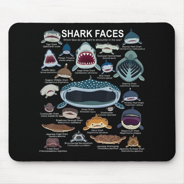 Tapis De Souris Shark faces Which Face Do You Want To Encounter (Devant)