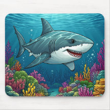 Shark swimming in ocean depths