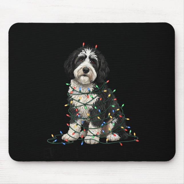 Tapis De Souris Sheepadoodle Christmas I'm Fine Everything Is Fine (Devant)