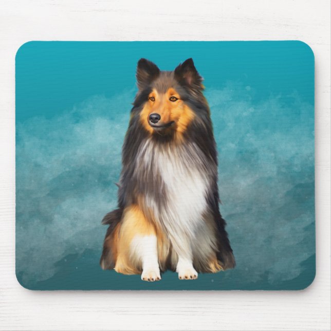 Tapis De Souris Sheltie Shetland Sheepdog Art Portrait (Devant)