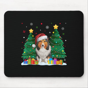 Tapis De Souris Shetland Sheepdog Amoureux des chiens Santa Hat No