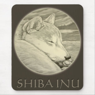 Tapis De Souris Shiba Inu Mousepad Cadeaux de Wolf Dogs anciens